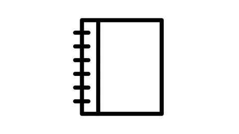 Notebook icon featuring a line across the cover, symbolizing notes or tasks.. Stock Footage 334998294
