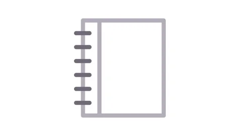 Notebook icon featuring a line across the cover, symbolizing notes or tasks.. Stock Footage 334998422