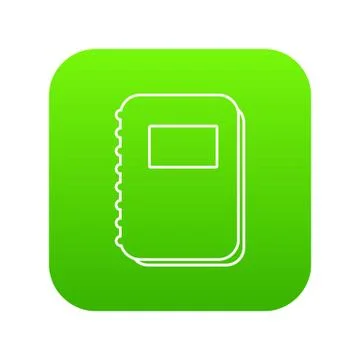 Notebook icon green vector Stock Illustration