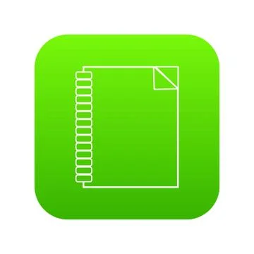 Notebook icon green vector Stock Illustration