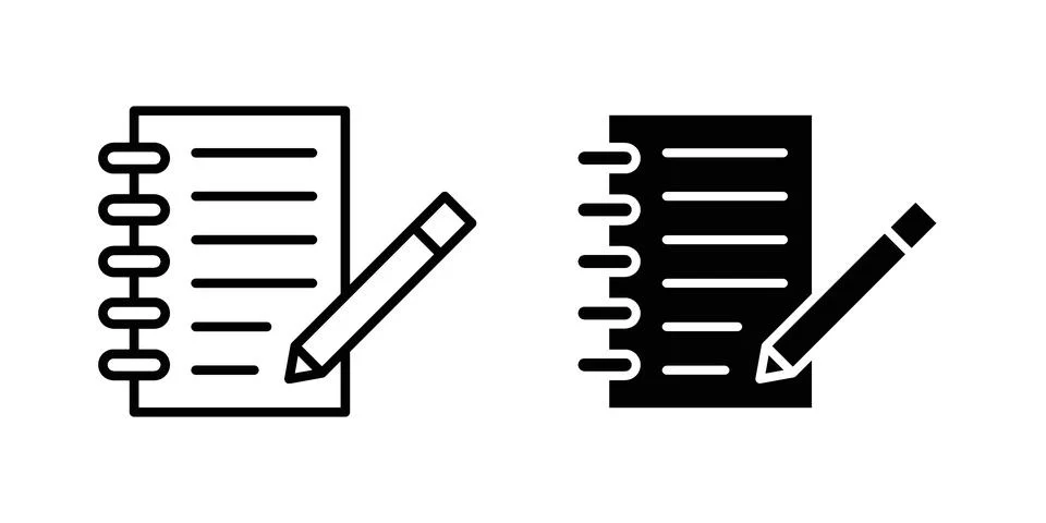Notebook icon Illustration set. Vector Eps10 for apps Stock Illustration