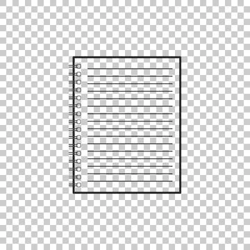Notebook icon isolated on transparent background. Spiral notepad icon. School Stock Illustration