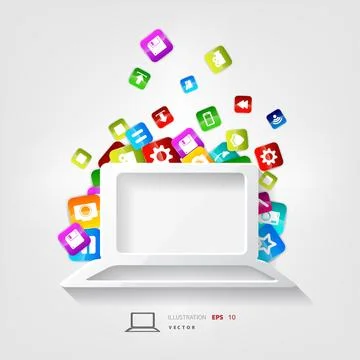 Notebook icon. Laptop vector symbol. Illustrazione stock