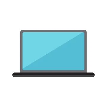 Notebook icon, modern laptop computer for work, notebook with bright screen.. Illustrazione stock
