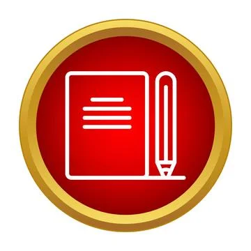 Notebook icon with pencil creating a note Illustrazione stock