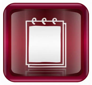 Notebook icon red, isolated on white background Stockillustratie