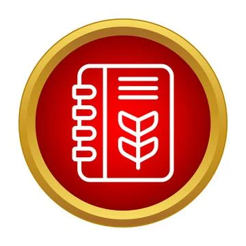 Notebook icon representing agricultural information and farming research Stock Illustration