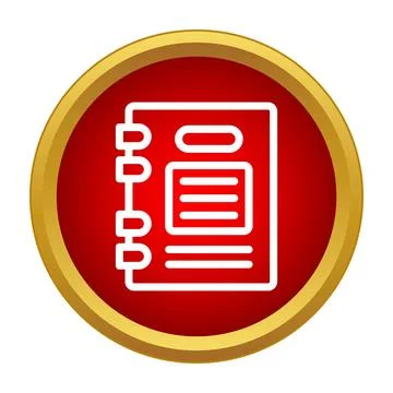 Notebook icon representing education, planning, and information Stock Illustration
