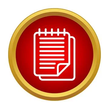 Notebook icon representing planning and organization on red button Stock Illustration