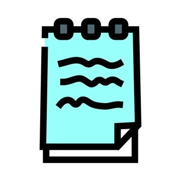 Notebook icon representing writing, notes, and education Stock Illustration