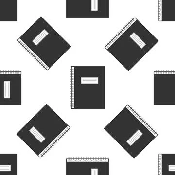 Notebook icon seamless pattern on white background. Spiral notepad icon. School Stock Illustration