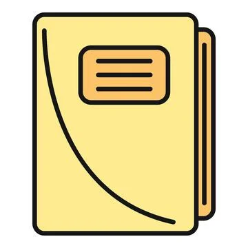 Notebook icon showing a closed folder with multiple sheets Stock Illustration
