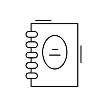 Notebook icon. Simple line, outline vector elements of office tool icons for ui Stock Illustration
