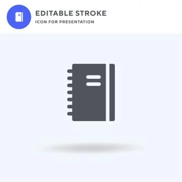 Notebook icon vector, filled flat sign, solid pictogram isolated on white, lo Illustrazione stock