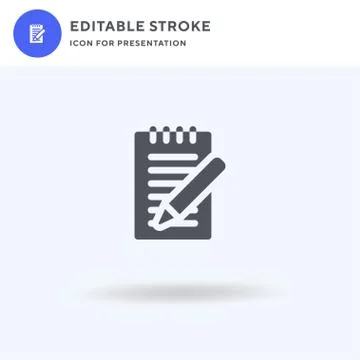 Notebook icon vector, filled flat sign, solid pictogram isolated on white, logo Illustrazione stock