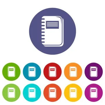 Notebook icons set vector color 스톡 일러스트