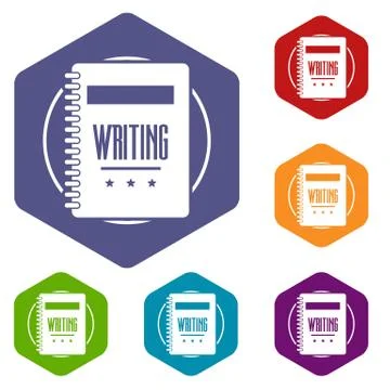 Notebook icons vector hexahedron 스톡 일러스트