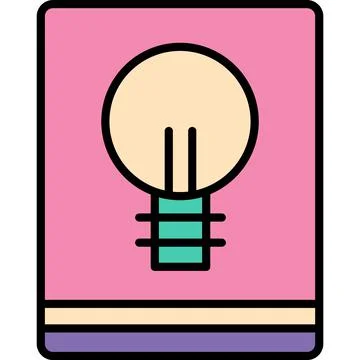 Notebook with idea light bulb vector icon Stock Illustration