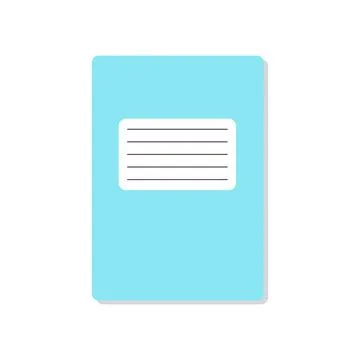 Notebook isolated on white background. Flat design notepad. School office s.. Stock Illustration