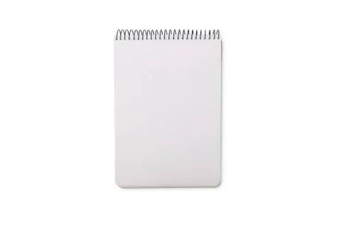 Notebook isolated on white background. Light notepad. Mockup Stock Photos