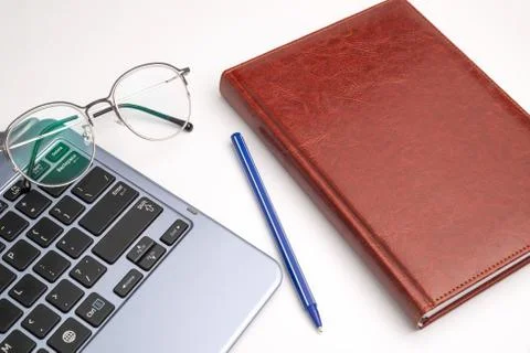 Notebook isolated on white background Foto stock