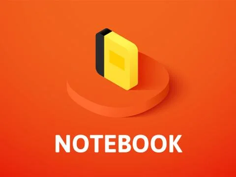 Notebook isometric icon, isolated on color background Stock Illustration