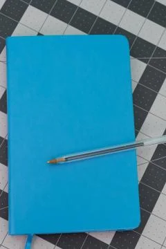 Notebook for  journaling with a pen. Stock Photos