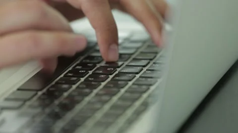 Notebook Keyboard Work Fingers Stock Footage 55583356