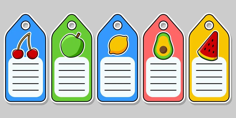 Notebook label set. Note label. Vector stickers Stock Illustration