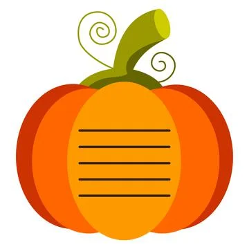 Notebook labels. Drawing of a pumpkin. Note labels. Baby stickers. School Stock-Illustration