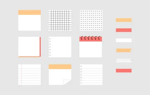 Notebook labels vector set pictures Stock Illustration