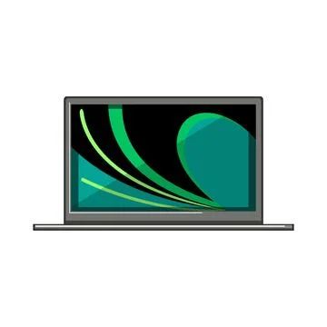 Notebook laptop computer cartoon vector illustration 库存插图