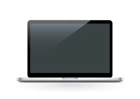 Notebook - Laptop -  Front View Stock Illustration