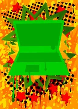 Notebook, laptop graffiti. Abstract modern street art decoration performed .. Illustrazione stock
