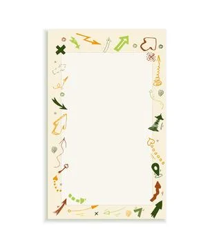 Notebook layout doodle Illustration of arrows cover Autumn colors Stock Illustration