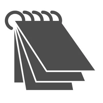 Notebook line solid icon. Notepad sheets with spiral spring symbol, glyph style Illustrazione stock