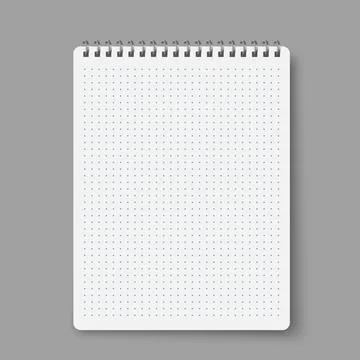 Notebook line squared dot. Diary template. Notepad empty page set. Vector blank Stock Illustration
