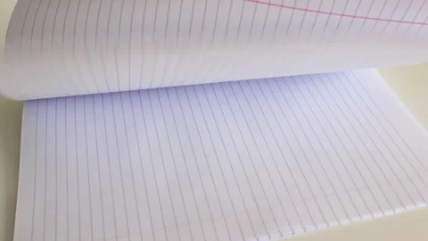 Notebook with lines in white background Stock Footage 276181964