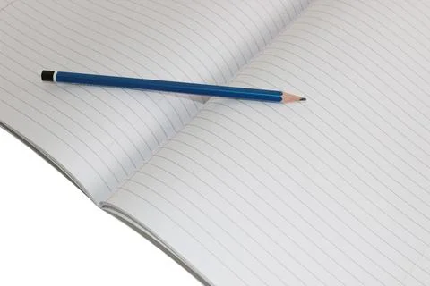 Notebook with lines in white background Stock Photos