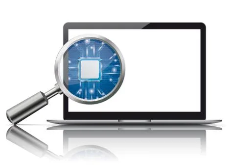 Notebook Loupe Microchip Mirror Stockillustratie