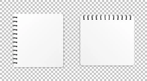 Notebook mockup. Note with spiral. Notebook realistic style. Notepad empty pa Stock Illustration