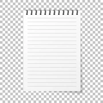 Notebook mockup. Note with spiral. Notebook realistic style. Notepad empty pa Stock Illustration