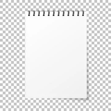 Notebook mockup. Note with spiral. Notebook realistic style. Notepad empty pa Stock Illustration
