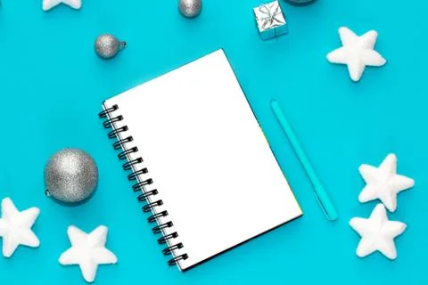 Notebook mockup. Top view. Photos