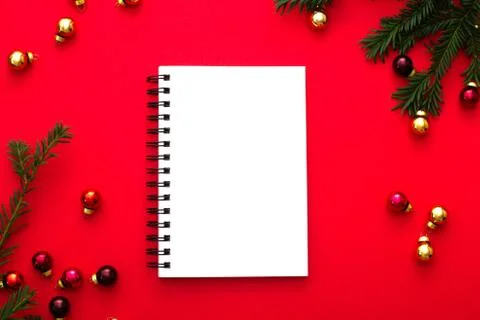 Notebook mockup. Top view. Stock Photos