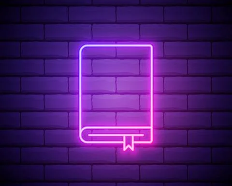 Notebook neon icon. Simple thin line, outline vector of education icons for u Stock Illustration