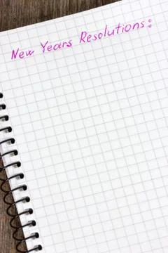 Notebook for  new year resolutions Stock Photos