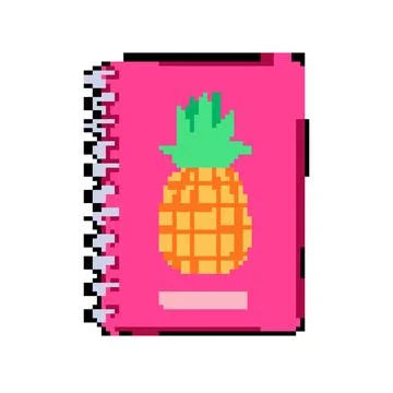 Notebook notebook pixel art vector illustration Stock Illustration