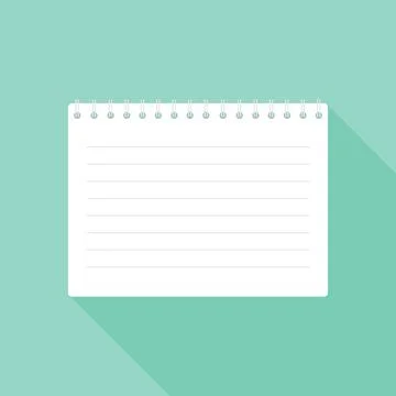 Notebook, notebook sheet isolated on a green background. Vector illustration. Stock Illustration