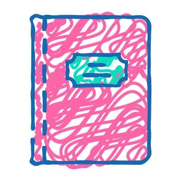 Notebook for notes icon doodle illustration Illustrazione stock